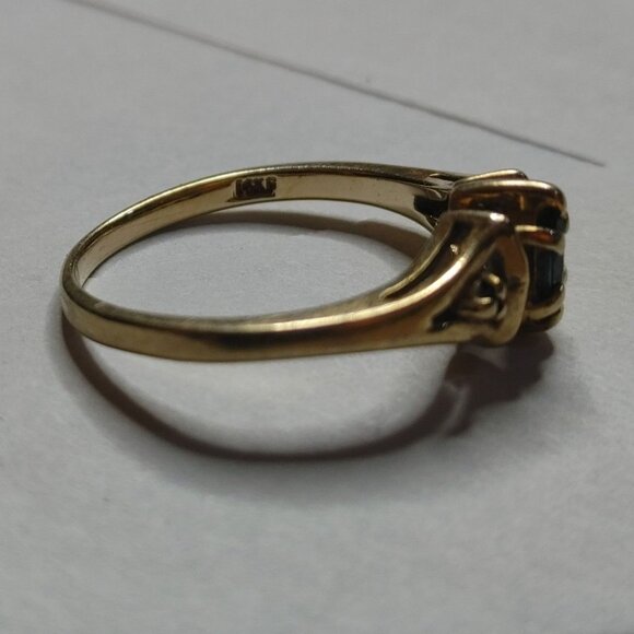 Vintage 1950 Stylecrest 14K Yellow Gold Ring Blue Sapphire Diamond Size 5.5 READ - Picture 14 of 16